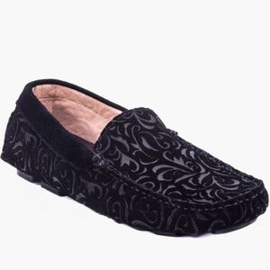 Robert Graham Black Velvet Embossed Slip-On Loafers NWOT
